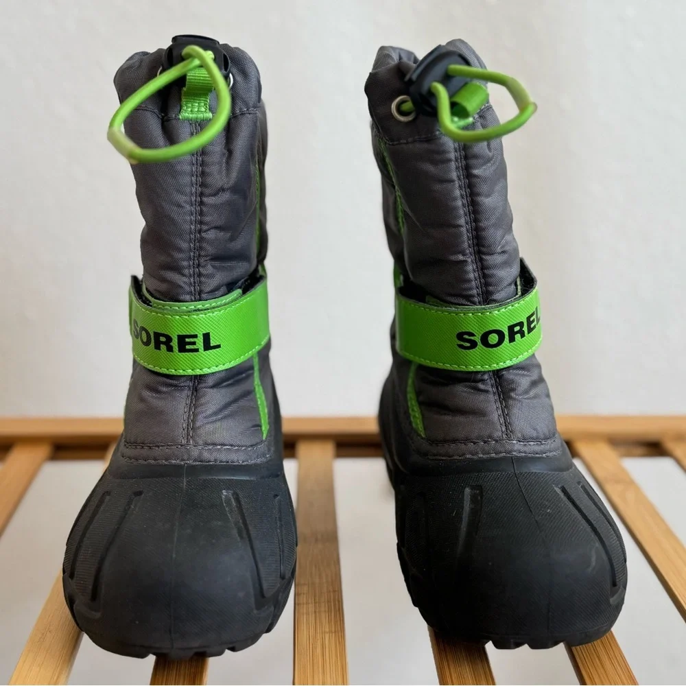 Sorel Kids' Black and Green Snow Boots - Picture 3 of 6